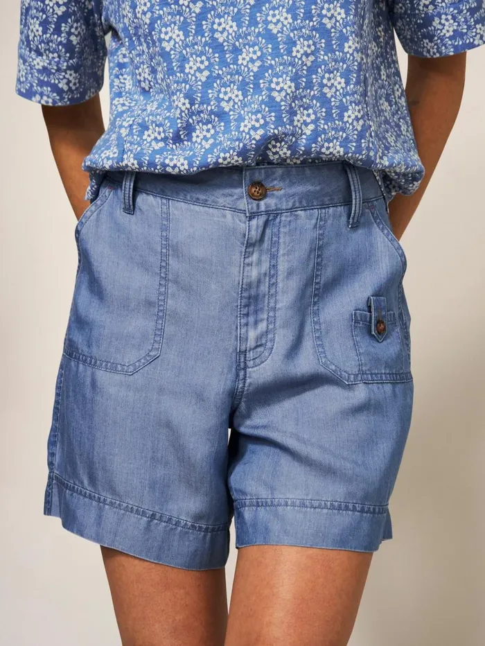 White Stuff SHORTS Mollie Regular Combat Shorts Mid Denim 8211 Women White Stuff SHORTS Mollie Regular Combat Shorts Mid Denim 8211 Women