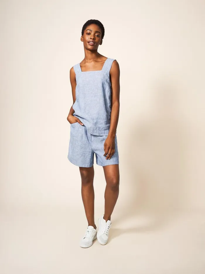 White Stuff SHORTS Rowena Linen Short Chambray Blue 8211 Women White Stuff SHORTS Rowena Linen Short Chambray Blue 8211 Women