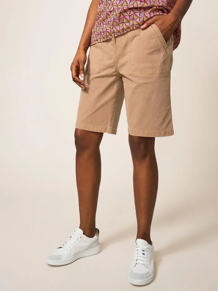 White Stuff SHORTS Twister Chino Short Mid Tan 8211 Women