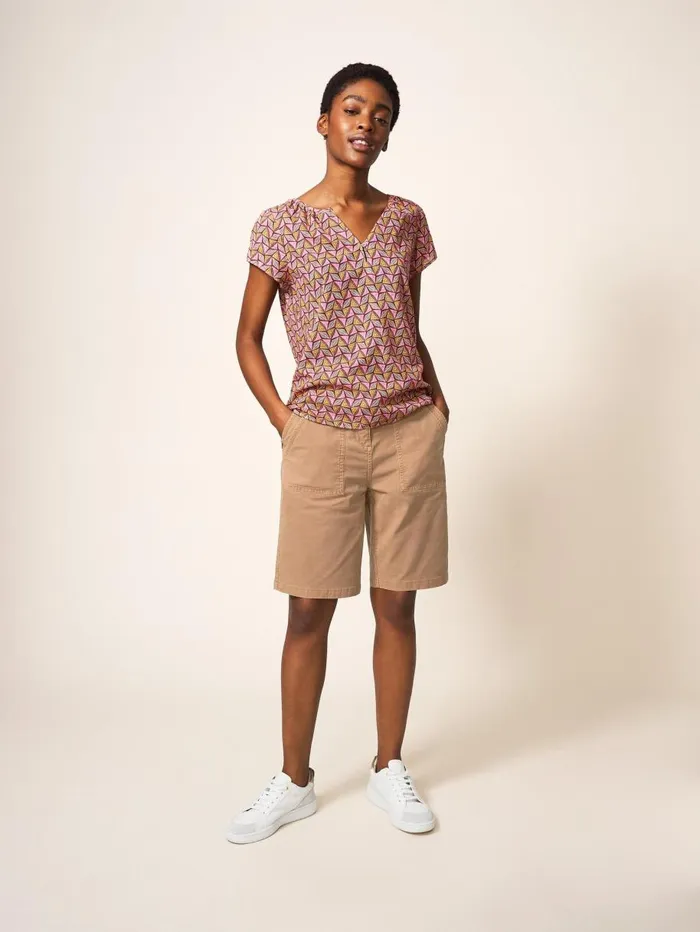 White Stuff SHORTS Twister Chino Short Mid Tan 8211 Women White Stuff SHORTS Twister Chino Short Mid Tan 8211 Women