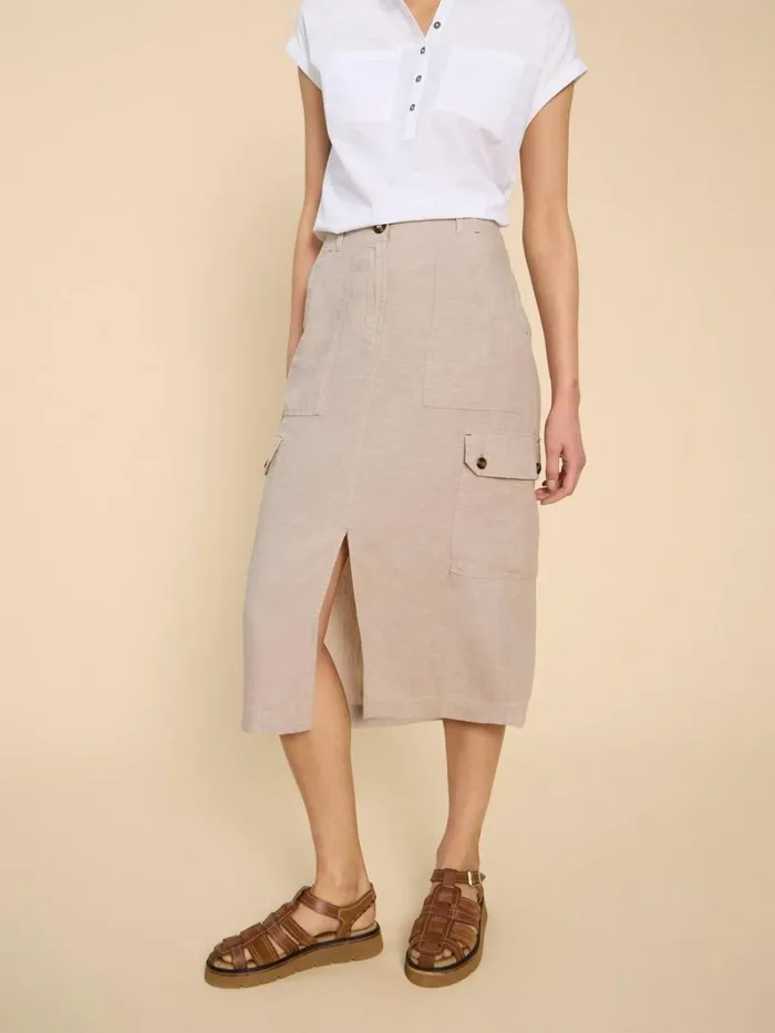 White Stuff SKIRTS Arabella Linen Blend Skirt Light Natural 8211 Women White Stuff SKIRTS Arabella Linen Blend Skirt Light Natural 8211 Women
