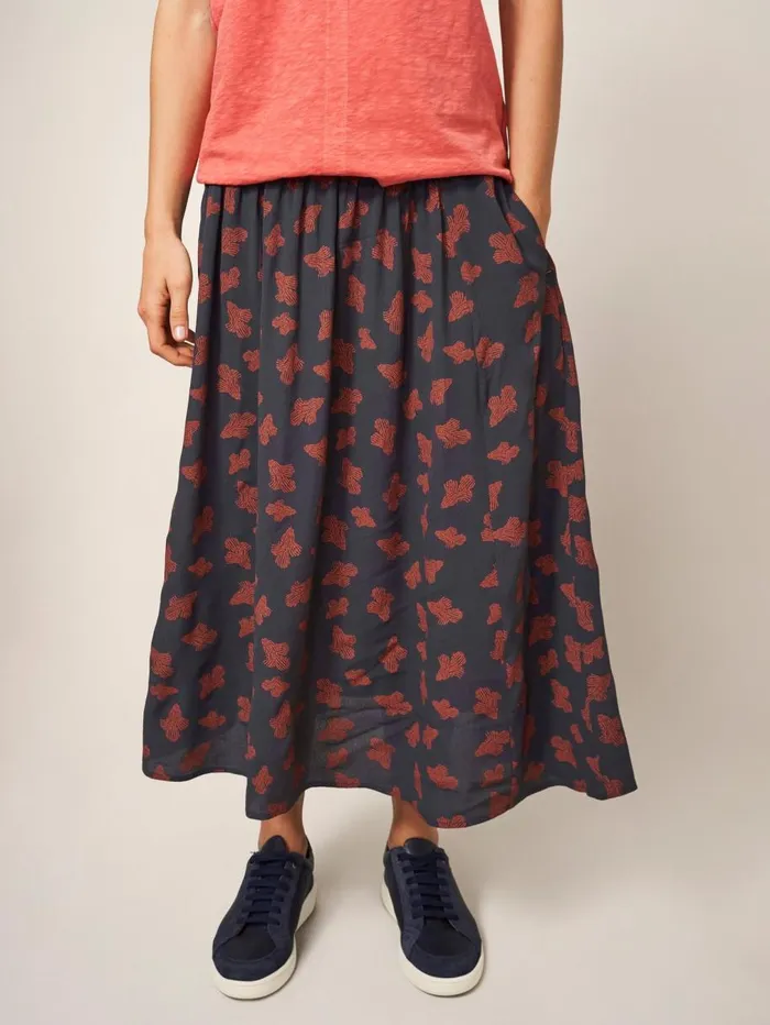 White Stuff SKIRTS Aubree Midi Skirt Grey Multi 8211 Women White Stuff SKIRTS Aubree Midi Skirt Grey Multi 8211 Women