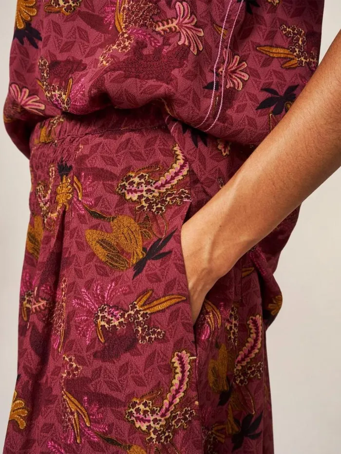 White Stuff SKIRTS Aubree Midi Skirt Plum Multi 8211 Women White Stuff SKIRTS Aubree Midi Skirt Plum Multi 8211 Women
