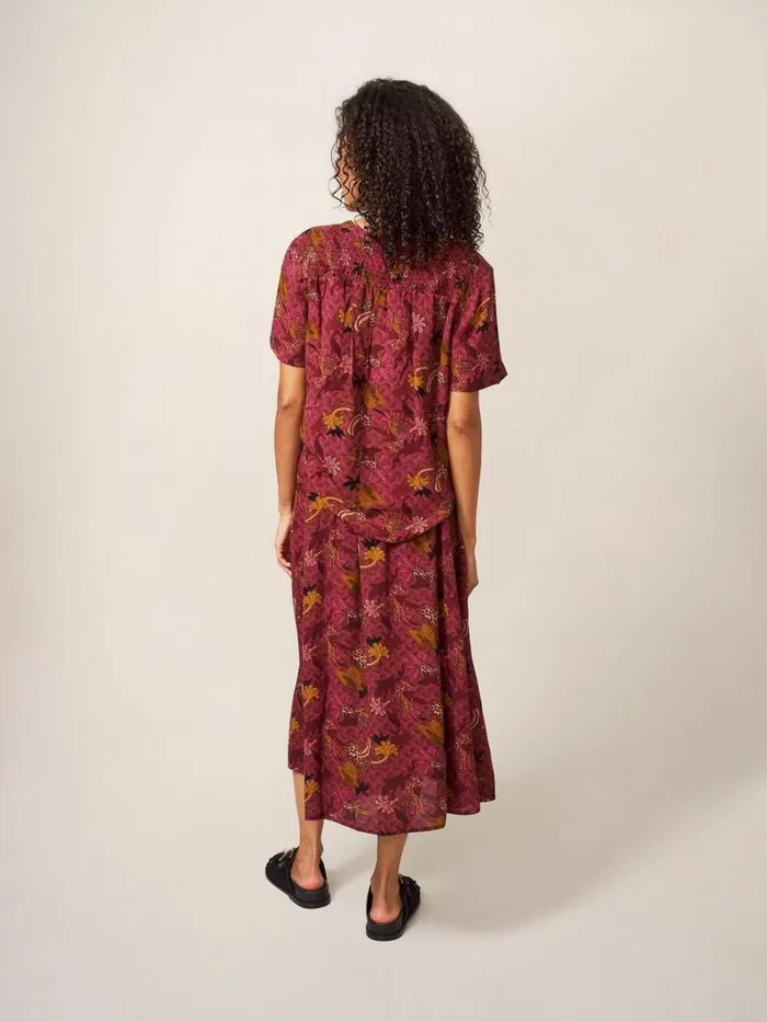 White Stuff SKIRTS Aubree Midi Skirt Plum Multi 8211 Women White Stuff SKIRTS Aubree Midi Skirt Plum Multi 8211 Women