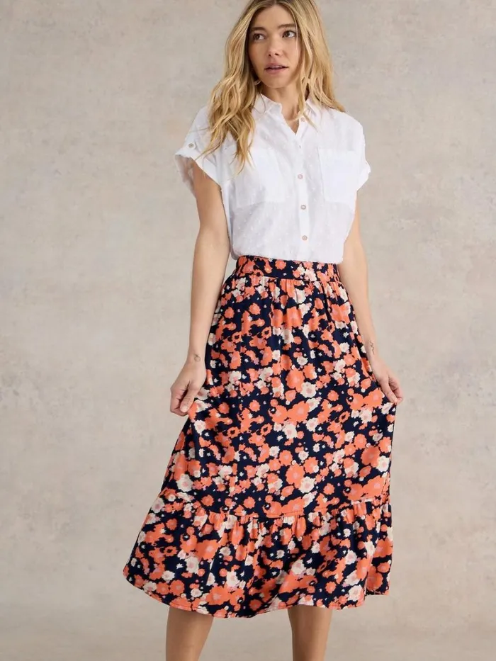 White Stuff SKIRTS Ava Reversible Skirt Navy Multi 8211 Women
