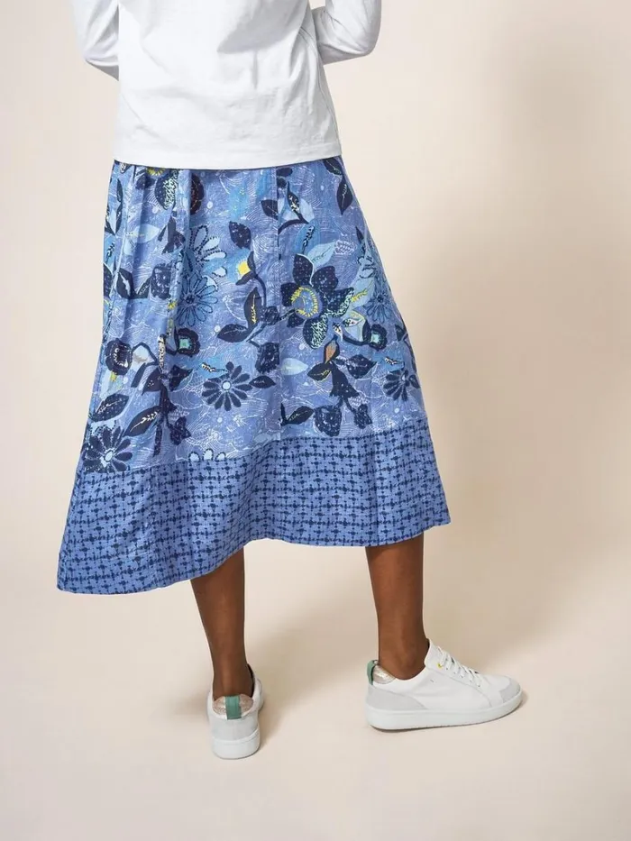 White Stuff SKIRTS Ciara Linen Skirt Blue Multi 8211 Women White Stuff SKIRTS Ciara Linen Skirt Blue Multi 8211 Women
