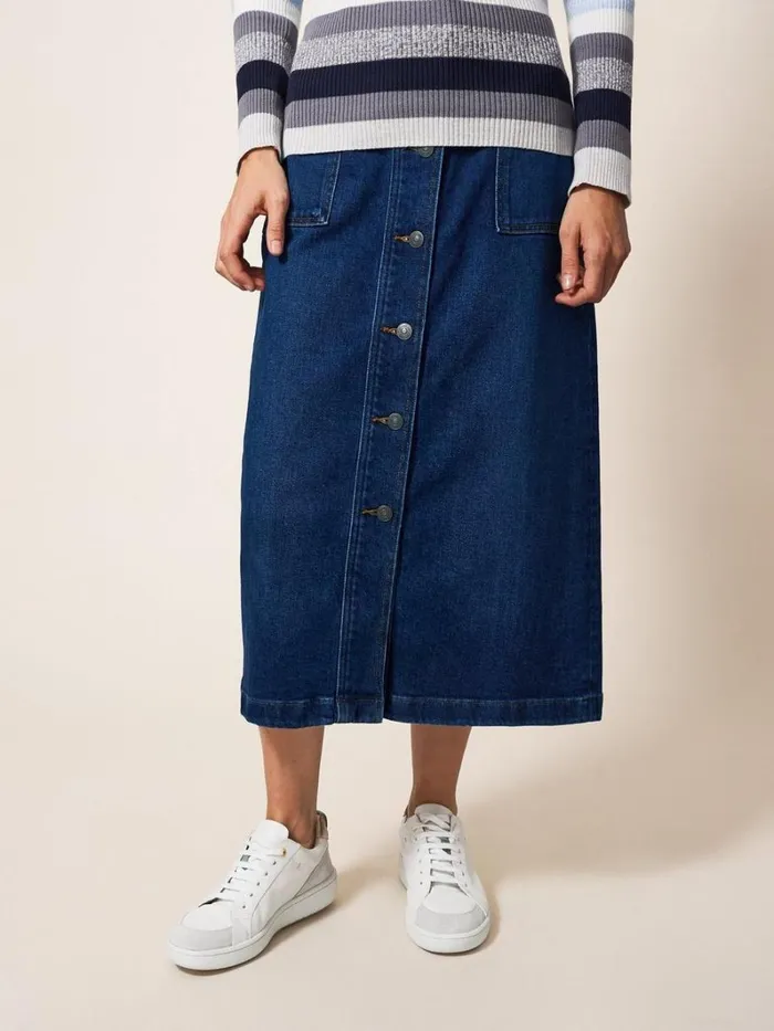 White Stuff SKIRTS Colleen Denim Midi Skirt Dk Denim 8211 Women White Stuff SKIRTS Colleen Denim Midi Skirt Dk Denim 8211 Women