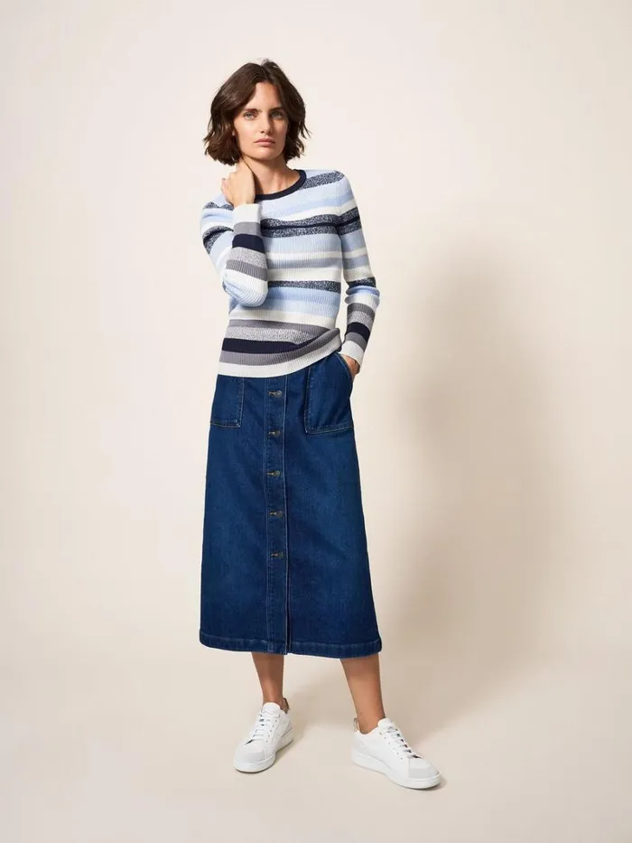 White Stuff SKIRTS Colleen Denim Midi Skirt Dk Denim 8211 Women White Stuff SKIRTS Colleen Denim Midi Skirt Dk Denim 8211 Women