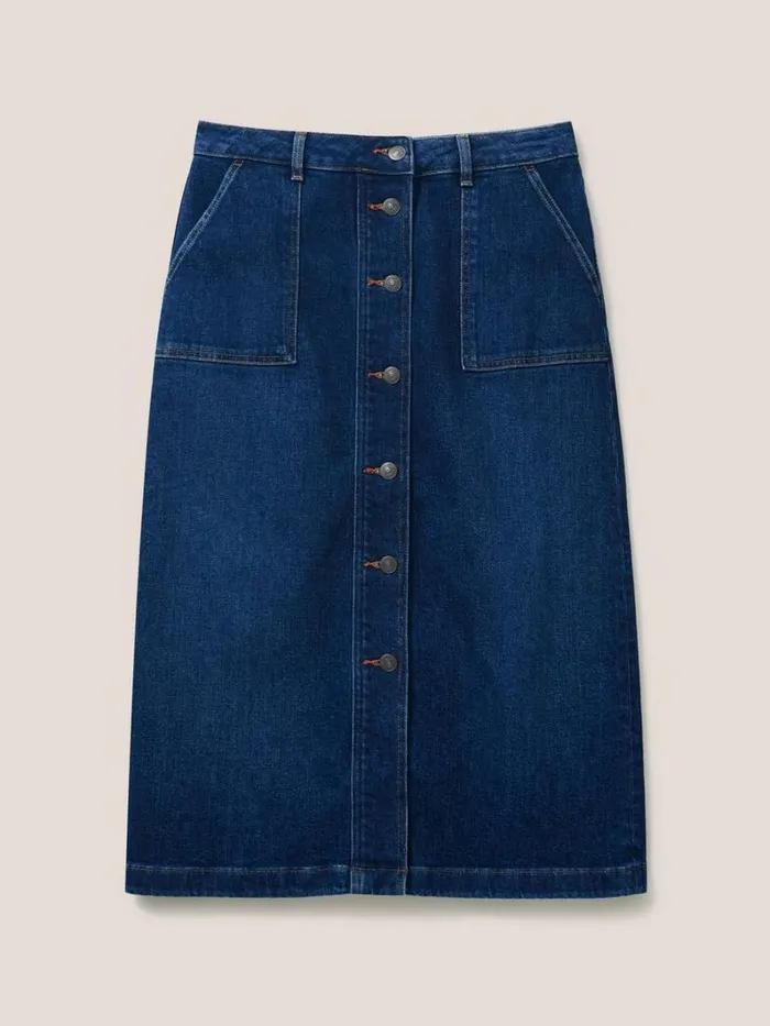 White Stuff SKIRTS Colleen Denim Midi Skirt Dk Denim 8211 Women White Stuff SKIRTS Colleen Denim Midi Skirt Dk Denim 8211 Women