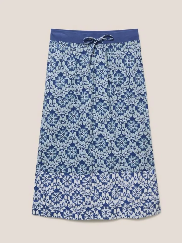 White Stuff SKIRTS Effie Linen Skirt Blue Multi 8211 Women White Stuff SKIRTS Effie Linen Skirt Blue Multi 8211 Women