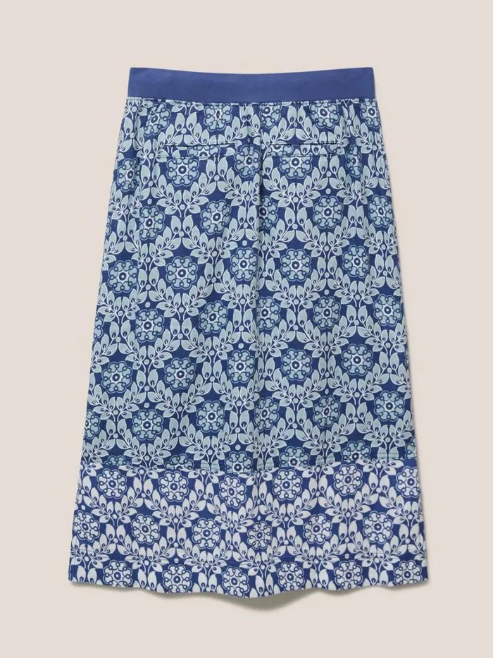 White Stuff SKIRTS Effie Linen Skirt Blue Multi 8211 Women White Stuff SKIRTS Effie Linen Skirt Blue Multi 8211 Women