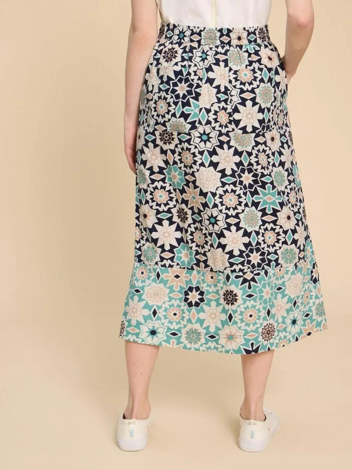 White Stuff SKIRTS Elle Linen Blend Skirt Navy Print 8211 Women White Stuff SKIRTS Elle Linen Blend Skirt Navy Print 8211 Women