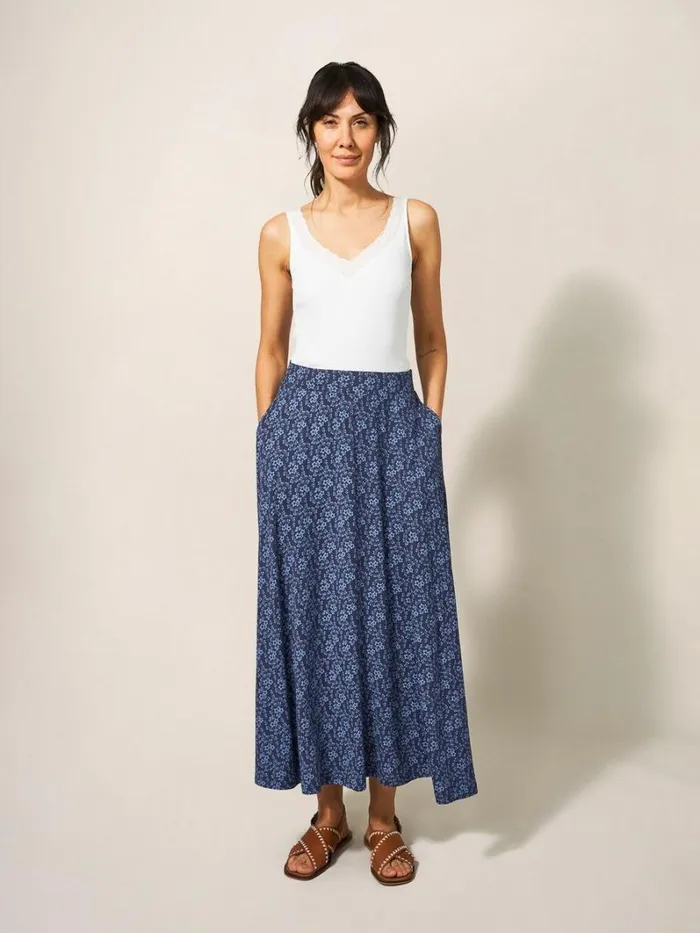 White Stuff SKIRTS Jada Eco Vero Maxi Skirt Navy Print 8211 Women
