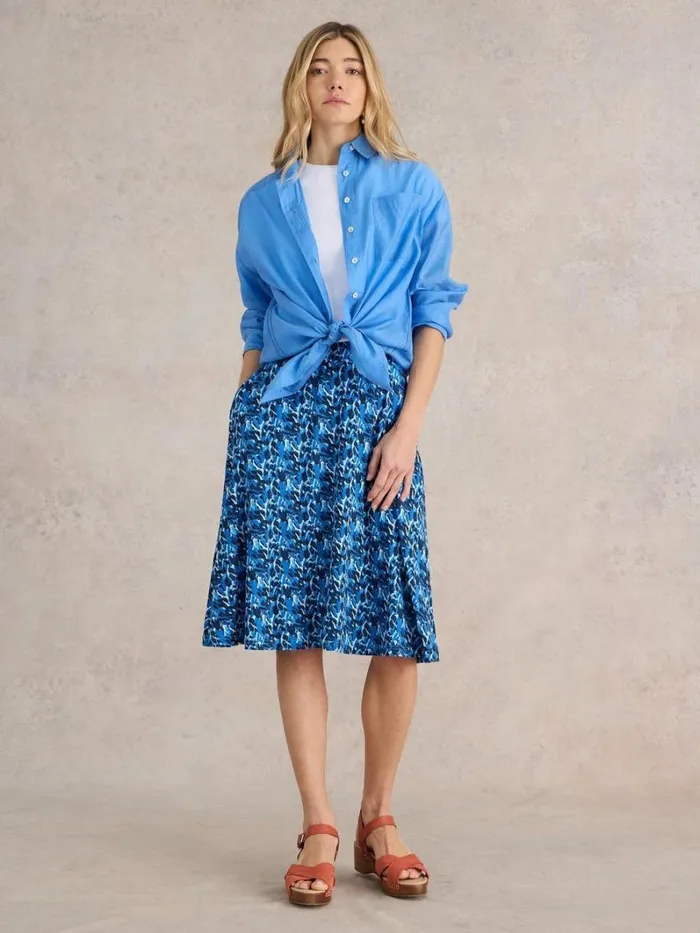White Stuff SKIRTS Jade Eco Vero Jersey Skirt Blue Print 8211 Women