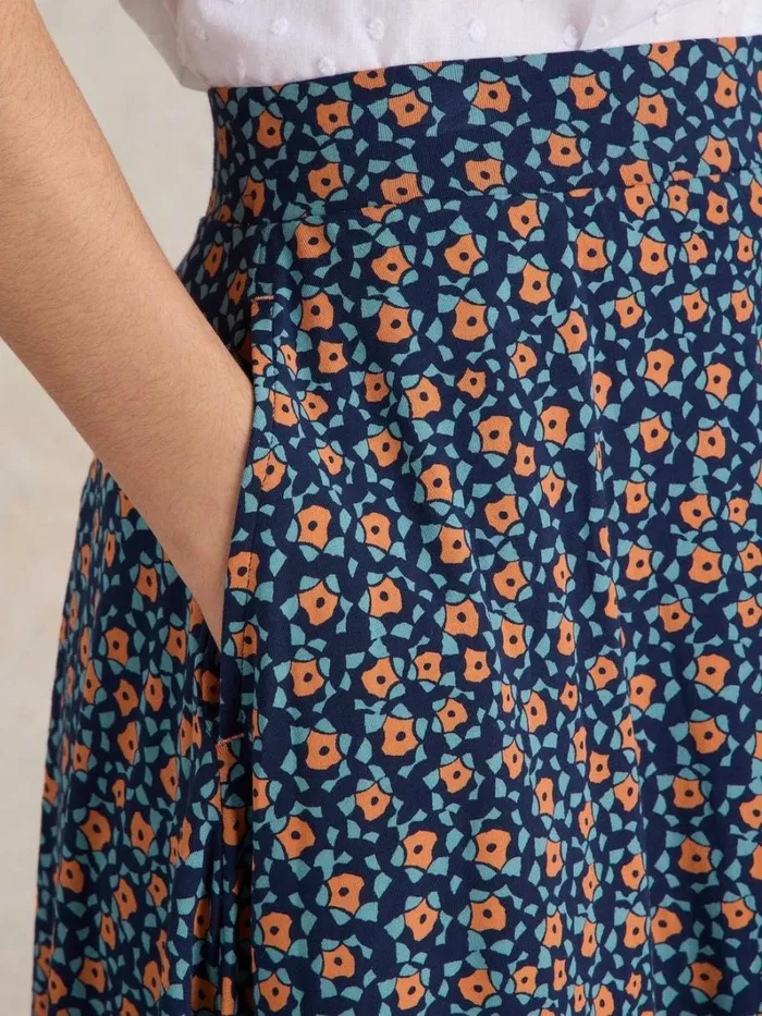 White Stuff SKIRTS Jade Jersey Skirt Navy Print 8211 Women White Stuff SKIRTS Jade Jersey Skirt Navy Print 8211 Women