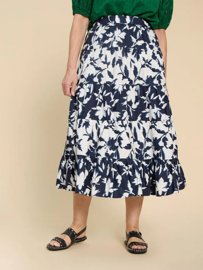 White Stuff SKIRTS Mayra Mixed Print Midi Skirt Navy Print 8211 Women
