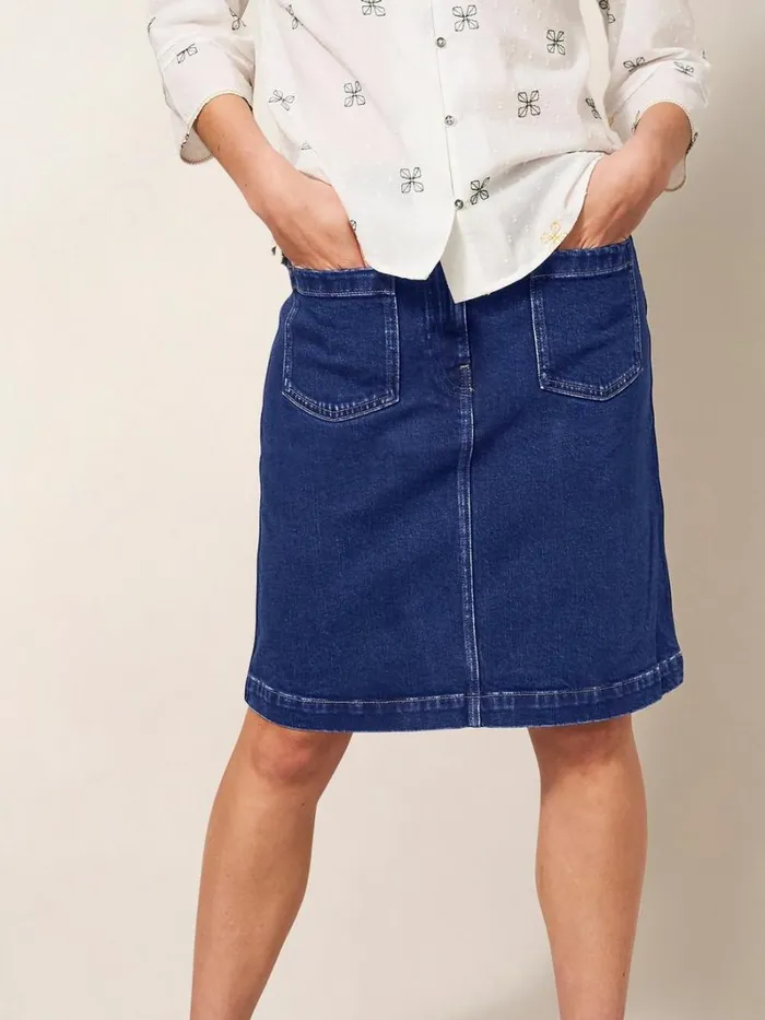 White Stuff SKIRTS Melody Denim Skirt Dk Denim 8211 Women White Stuff SKIRTS Melody Denim Skirt Dk Denim 8211 Women