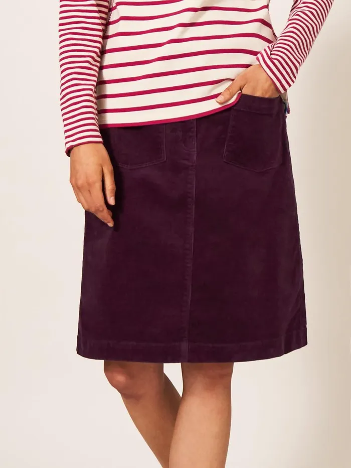White Stuff SKIRTS Melody Organic Cord Skirt Dk Plum 8211 Women White Stuff SKIRTS Melody Organic Cord Skirt Dk Plum 8211 Women