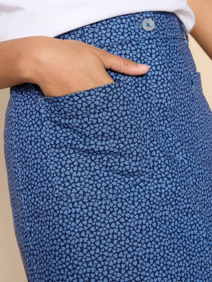 White Stuff SKIRTS Melody Twill Skirt Blue Print 8211 Women White Stuff SKIRTS Melody Twill Skirt Blue Print 8211 Women