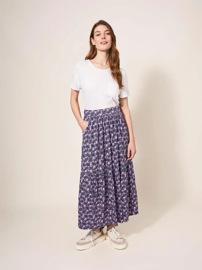 White Stuff SKIRTS Mia Jersey Midi Skirt Pink Multi 8211 Women White Stuff SKIRTS Mia Jersey Midi Skirt Pink Multi 8211 Women
