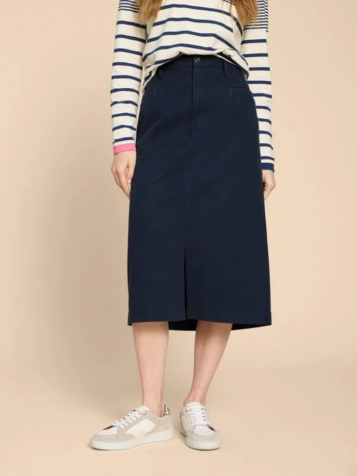 White Stuff SKIRTS Penny Midi Skirt Dark Navy 8211 Women