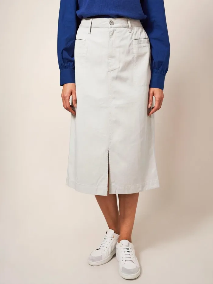 White Stuff SKIRTS Penny Midi Skirt Mid Grey 8211 Women White Stuff SKIRTS Penny Midi Skirt Mid Grey 8211 Women
