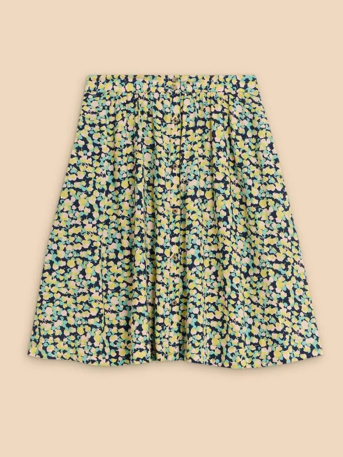 White Stuff SKIRTS Sarah Eco Vero Knee Skirt Navy Print 8211 Women White Stuff SKIRTS Sarah Eco Vero Knee Skirt Navy Print 8211 Women