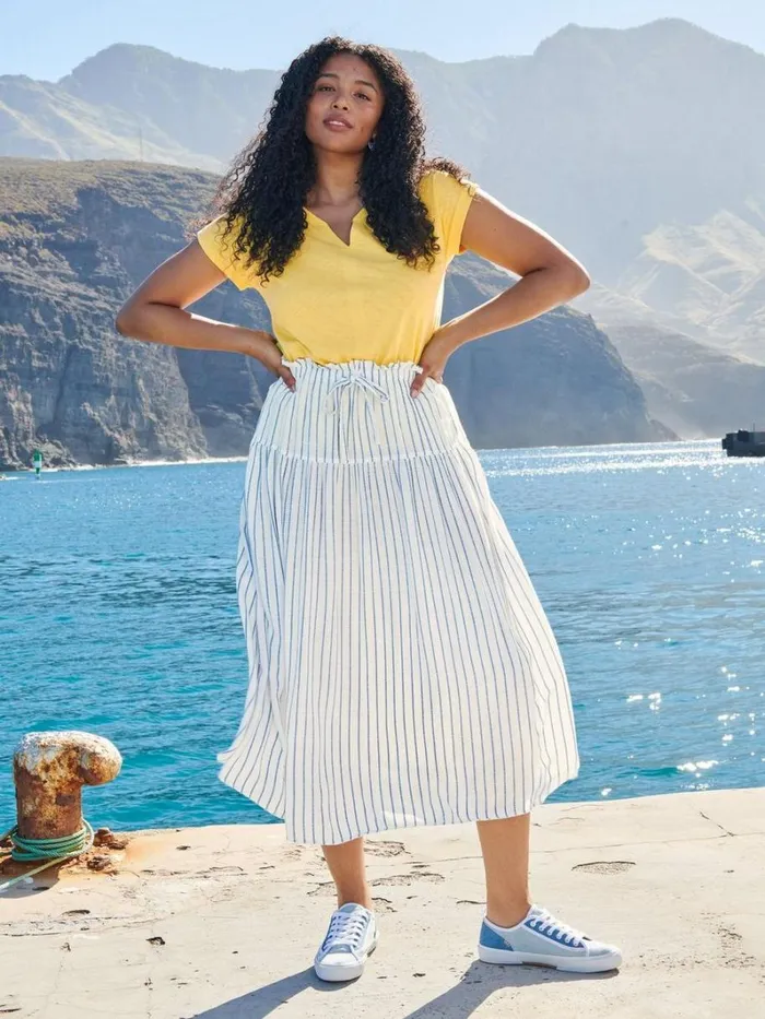 White Stuff SKIRTS Seema Eco Vero Stripe Skirt Ivory Multi 8211 Women White Stuff SKIRTS Seema Eco Vero Stripe Skirt Ivory Multi 8211 Women