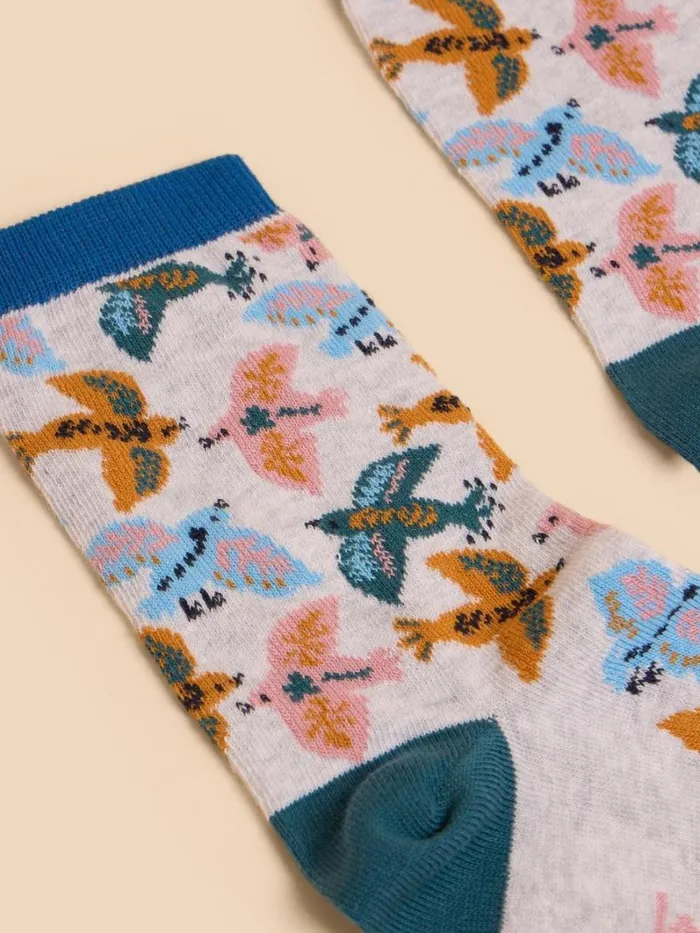 White Stuff SOCKS Flying Bird Ankle Sock Grey Multi 8211 Women
