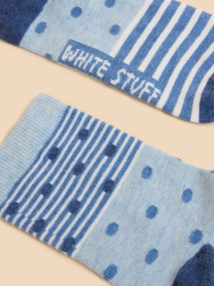 White Stuff SOCKS Spot Striped Socks Light Blue 8211 Women