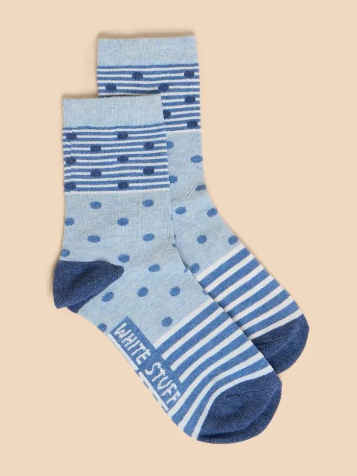 White Stuff SOCKS Spot Striped Socks Light Blue 8211 Women White Stuff SOCKS Spot Striped Socks Light Blue 8211 Women