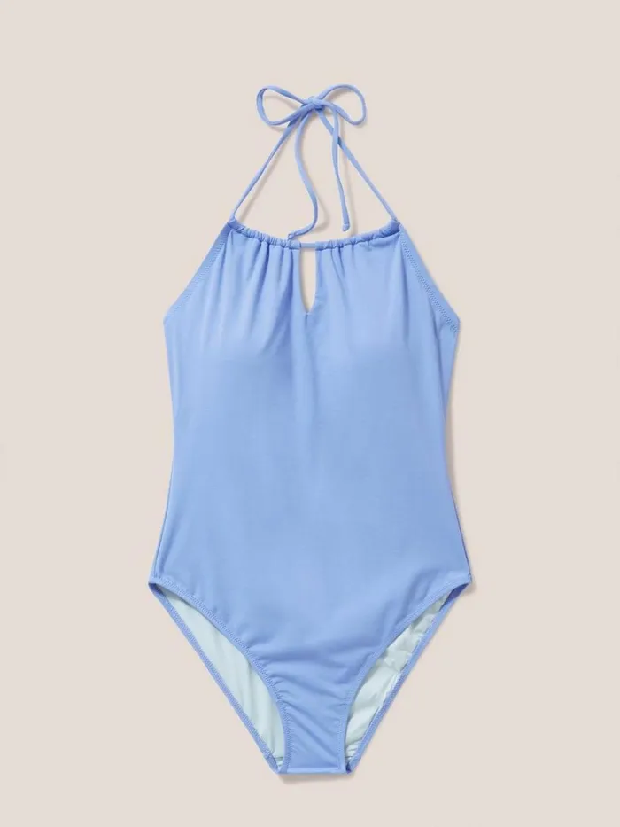 White Stuff SWIMWEAR Tamarin High Leg Swimsuit Mid Blue 8211 Women White Stuff SWIMWEAR Tamarin High Leg Swimsuit Mid Blue 8211 Women