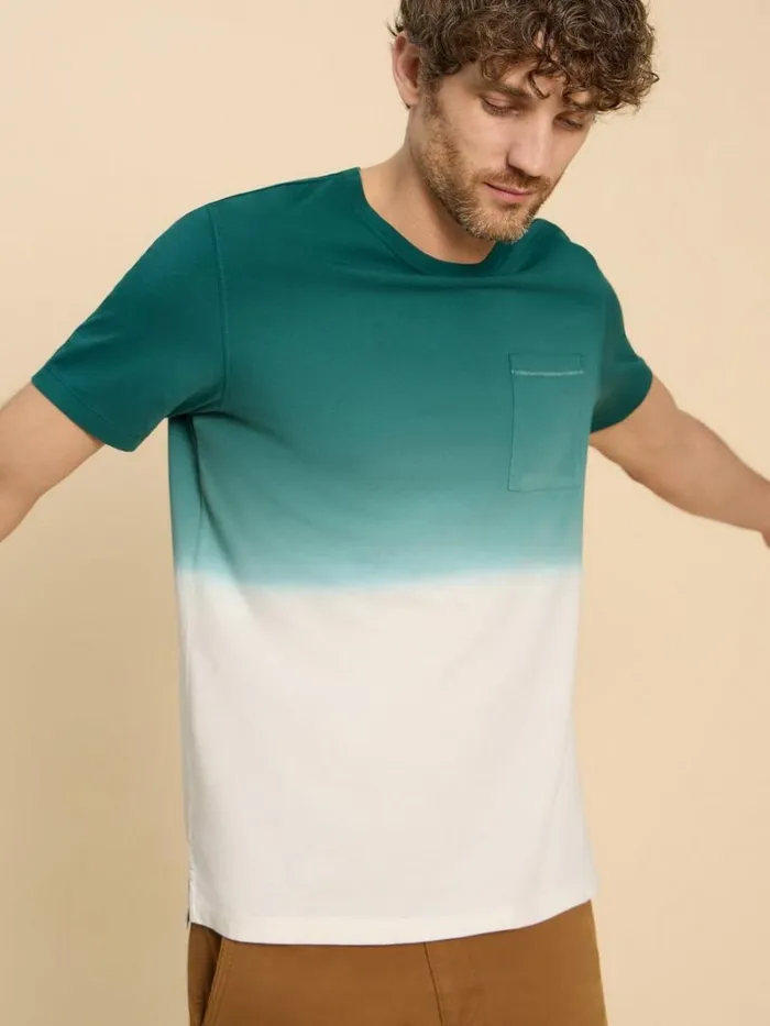 White Stuff TSHIRTS Abersoch Dip Dye SS Tee Teal Multi 8211 Men