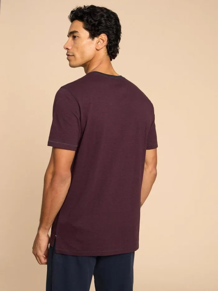 White Stuff TSHIRTS Abersoch SS Stripe Tee Plum Multi 8211 Men White Stuff TSHIRTS Abersoch SS Stripe Tee Plum Multi 8211 Men