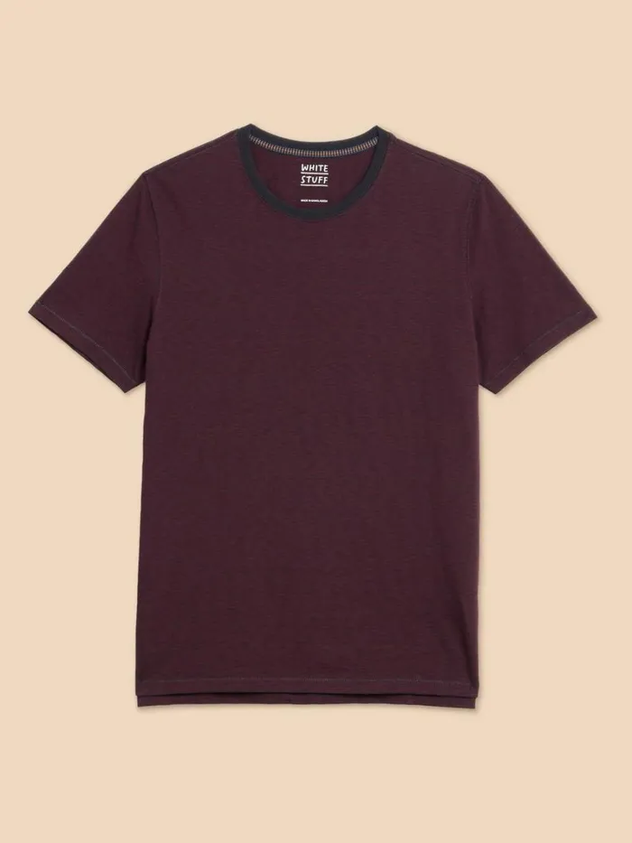 White Stuff TSHIRTS Abersoch SS Stripe Tee Plum Multi 8211 Men White Stuff TSHIRTS Abersoch SS Stripe Tee Plum Multi 8211 Men