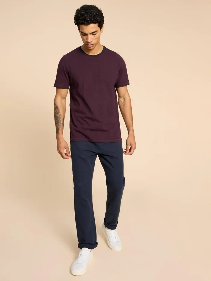 White Stuff TSHIRTS Abersoch SS Stripe Tee Plum Multi 8211 Men White Stuff TSHIRTS Abersoch SS Stripe Tee Plum Multi 8211 Men