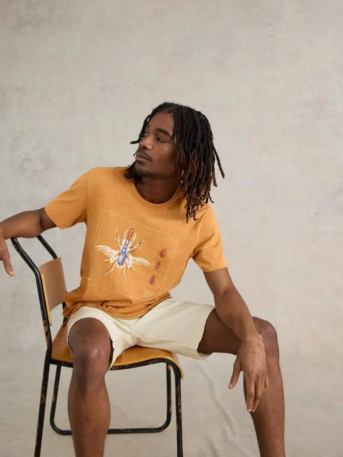 White Stuff TSHIRTS Beetle Graphic Tee Tan Print 8211 Men White Stuff TSHIRTS Beetle Graphic Tee Tan Print 8211 Men