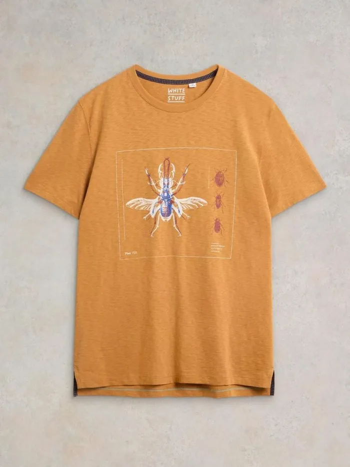 White Stuff TSHIRTS Beetle Graphic Tee Tan Print 8211 Men White Stuff TSHIRTS Beetle Graphic Tee Tan Print 8211 Men