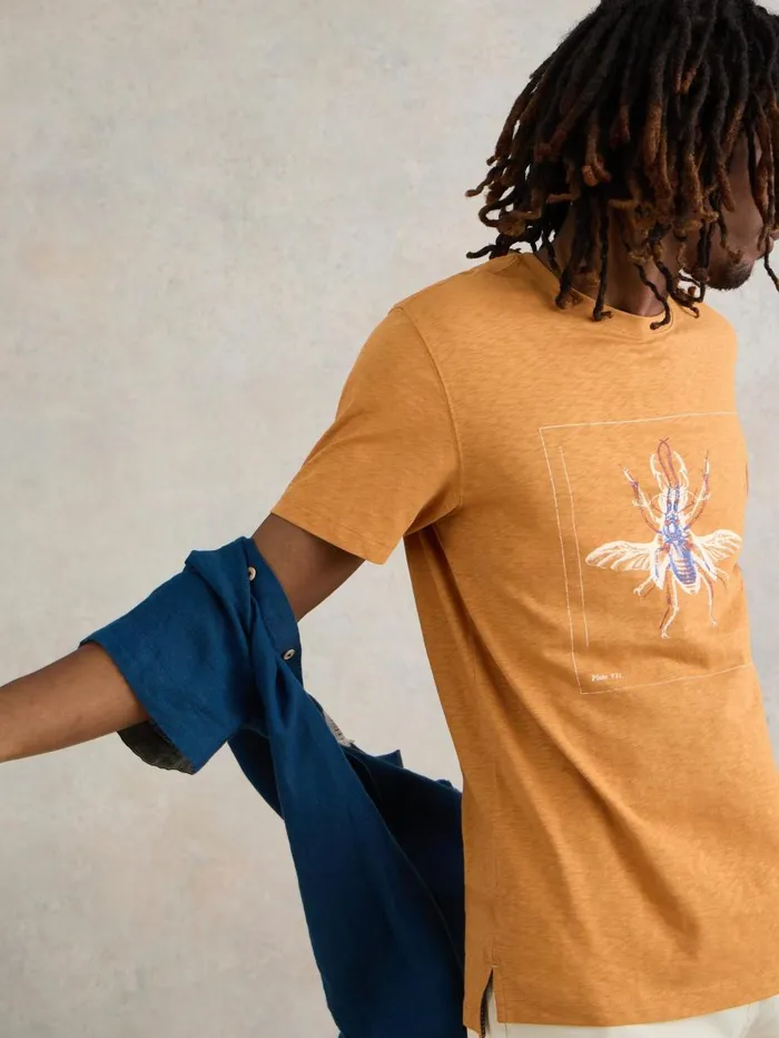 White Stuff TSHIRTS Beetle Graphic Tee Tan Print 8211 Men White Stuff TSHIRTS Beetle Graphic Tee Tan Print 8211 Men
