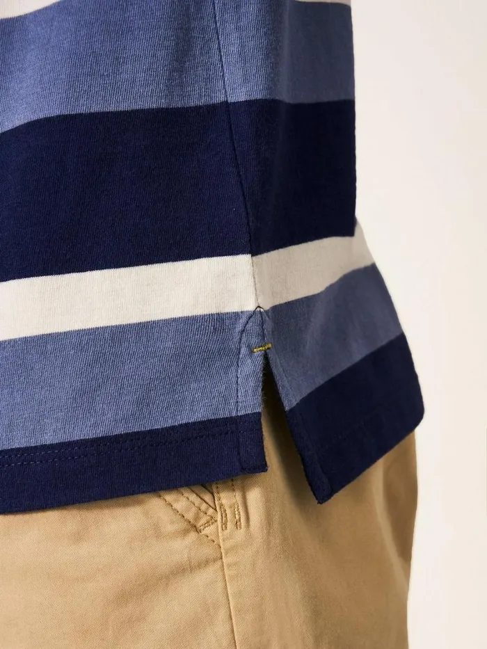 White Stuff TSHIRTS Block Stripe SS Polo Blue Multi 8211 Men White Stuff TSHIRTS Block Stripe SS Polo Blue Multi 8211 Men