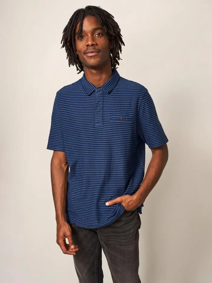 White Stuff TSHIRTS Burston Striped SS Polo Dark Navy 8211 Men