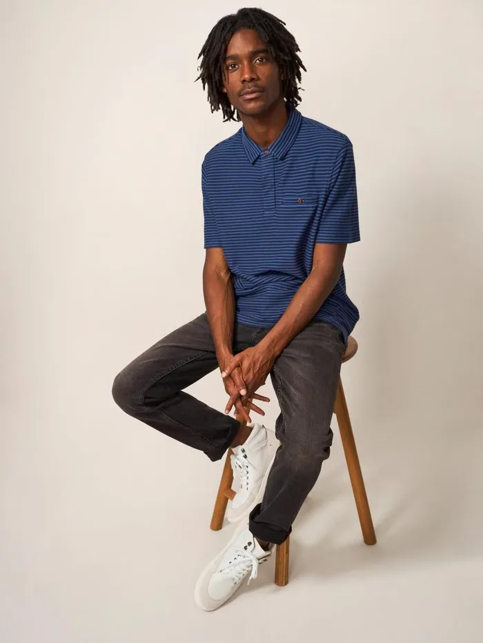 White Stuff TSHIRTS Burston Striped SS Polo Dark Navy 8211 Men White Stuff TSHIRTS Burston Striped SS Polo Dark Navy 8211 Men