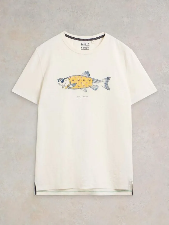 White Stuff TSHIRTS Out Of Offish Graphic Tee White Print 8211 Men White Stuff TSHIRTS Out Of Offish Graphic Tee White Print 8211 Men