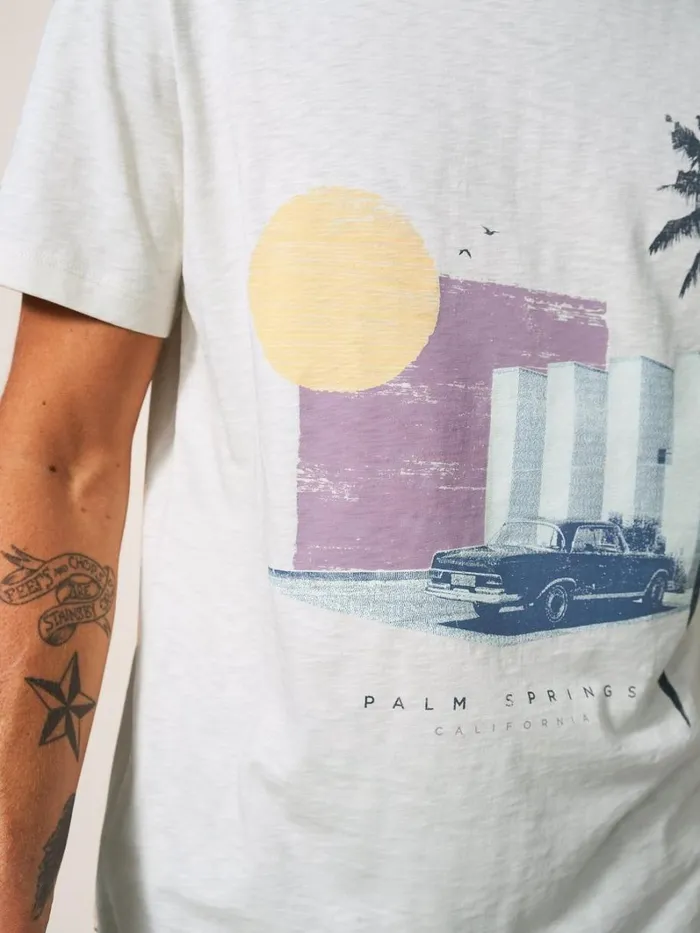 White Stuff TSHIRTS Palm Springs Graphic Tee Natural White 8211 Men White Stuff TSHIRTS Palm Springs Graphic Tee Natural White 8211 Men