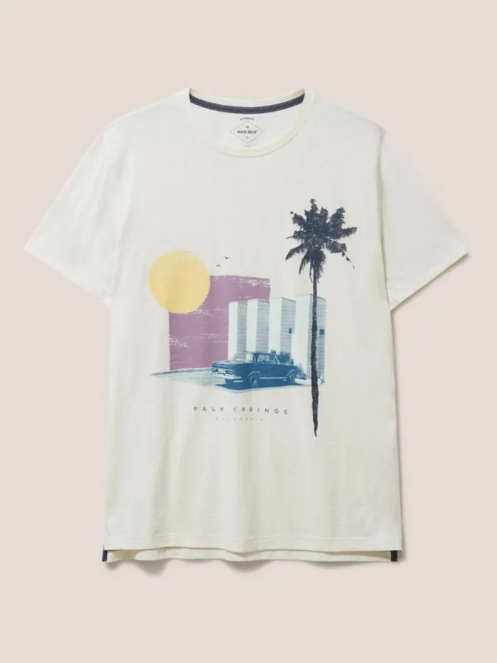 White Stuff TSHIRTS Palm Springs Graphic Tee Natural White 8211 Men White Stuff TSHIRTS Palm Springs Graphic Tee Natural White 8211 Men