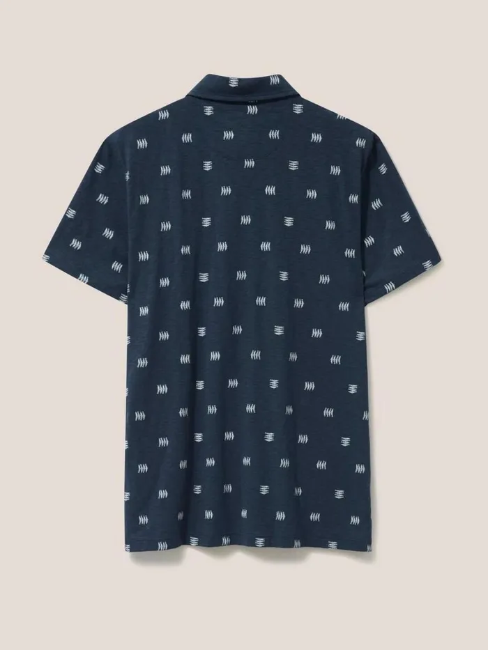 White Stuff TSHIRTS Sardine Printed SS Polo Navy 8211 Men White Stuff TSHIRTS Sardine Printed SS Polo Navy 8211 Men