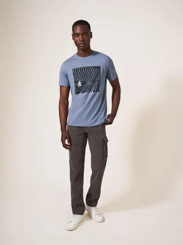 White Stuff TSHIRTS Superkilen Graphic Tshirt Mid Blue 8211 Men White Stuff TSHIRTS Superkilen Graphic Tshirt Mid Blue 8211 Men