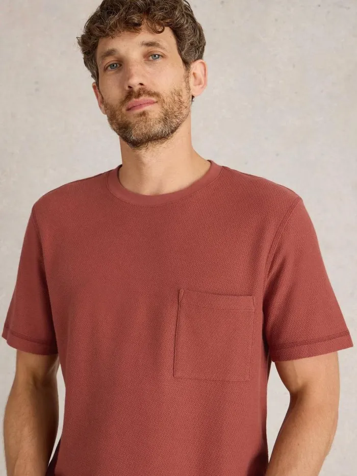 White Stuff TSHIRTS Tenby Textured SS Tee Deep Pink 8211 Men White Stuff TSHIRTS Tenby Textured SS Tee Deep Pink 8211 Men