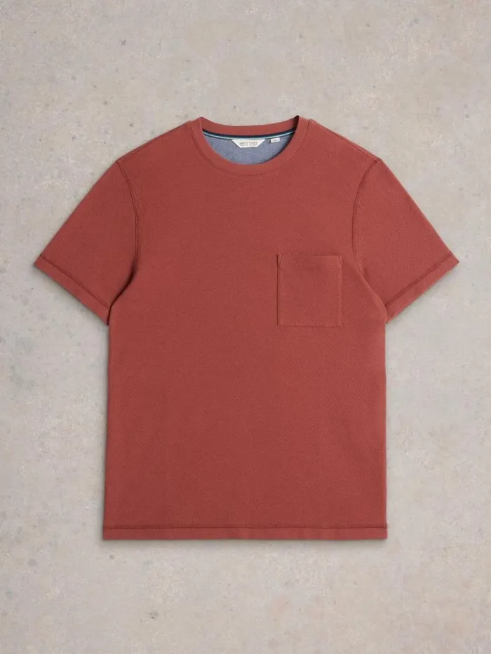 White Stuff TSHIRTS Tenby Textured SS Tee Deep Pink 8211 Men White Stuff TSHIRTS Tenby Textured SS Tee Deep Pink 8211 Men