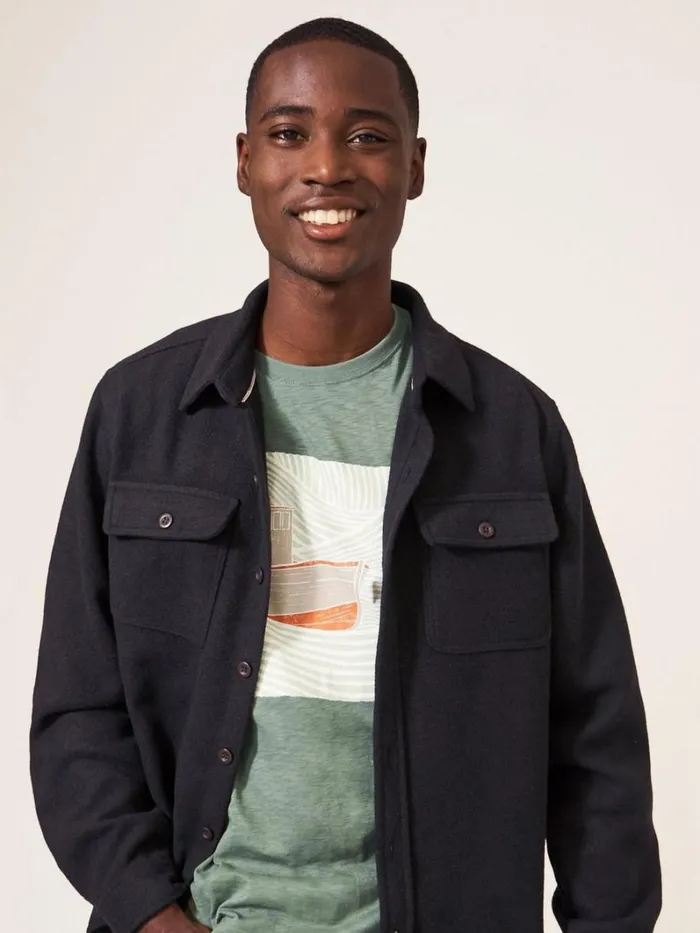 White Stuff TSHIRTS Trawler Graphic Tshirt Dusty Green 8211 Men